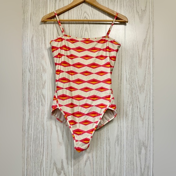 Marc Jacobs Hayley Stripe Tapioca Tank One Piece Maillot Swimsuit Large $164 LNC - Picture 6 of 8